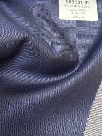 SK3501-BL Standard Japanese Silk Wool Stretch Blue[Textile] HOSOI SYOJI Additional Images