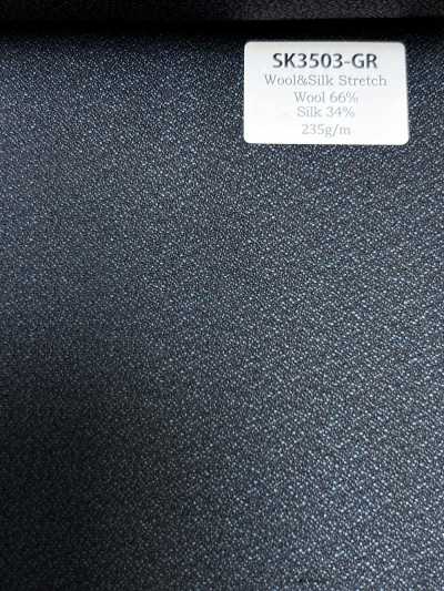 SK3503-GR Standard Japanese Silk Wool Stretch Green