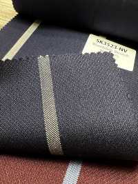SK3523-NV Classic Japanese-Made Silk Wool Stretch Stripe, Navy Blue[Textile] Additional Images