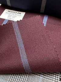 SK3523-DR Standard Japanese-Made Silk Wool Stretch Stripe Dark Red[Textile] Additional Images