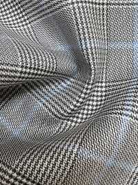 SK3532-GY Classic Japanese-made Silk Wool Stretch Check Gray[Textile] Additional Images