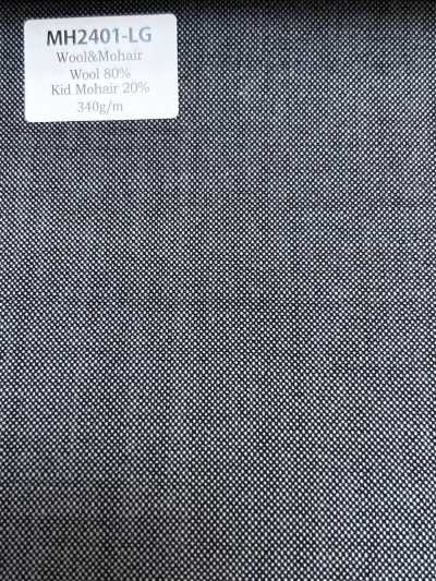 MH2401-LG Standard Japanese-Made Wool Mohair Worsted (Tonic Style) Light Gray
