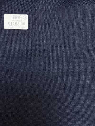 01163-26 26AW HERDREX [Silk & Wool] Silk & Wool Navy Solid