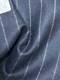 69582-34 26AW HERDREX [Tasmanian Flannel] Silk And Wool Navy Stripe[Textile] Kunishima Co., Ltd. Sub Photo