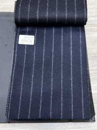 69582-34 26AW HERDREX [Tasmanian Flannel] Silk And Wool Navy Stripe[Textile] Kunishima Co., Ltd. Sub Photo