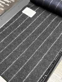 69582-41 26AW HERDREX [Tasmanian Flannel] Silk And Wool Charcoal Stripe[Textile] Kunishima Co., Ltd. Sub Photo