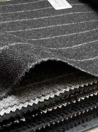 69582-41 26AW HERDREX [Tasmanian Flannel] Silk And Wool Charcoal Stripe[Textile] Kunishima Co., Ltd. Sub Photo