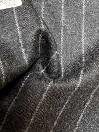 69582-41 26AW HERDREX [Tasmanian Flannel] Silk And Wool Charcoal Stripe[Textile] Kunishima Co., Ltd. Sub Photo