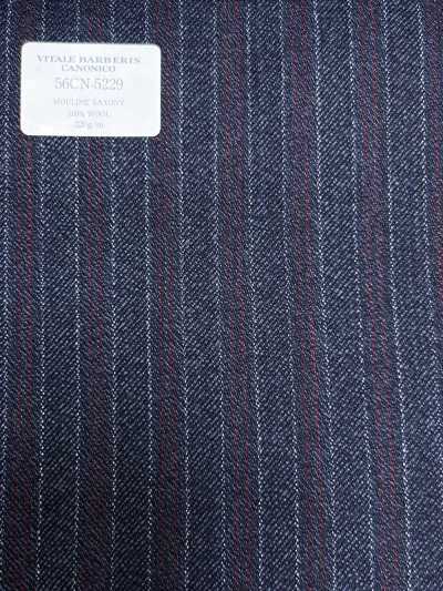 56CN5229 CANONICO 21 MOULINE SAXONY Navy Blue/Red Stripe