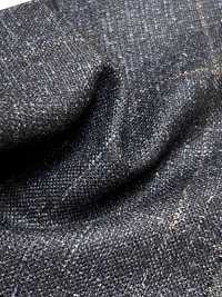56CN5231 CANONICO Wool Silk & Linen Fancy Suiting Navy Blue/Brown Windowpane[Textile] CANONICO Additional Images