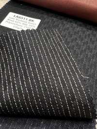 LA6511-BK Made In Japan Silk Lame Wool Stretch Black Stripe[Textile] HOSOI SYOJI Additional Images
