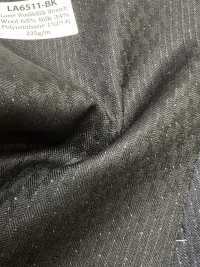 LA6511-BK Made In Japan Silk Lame Wool Stretch Black Stripe[Textile] HOSOI SYOJI Additional Images