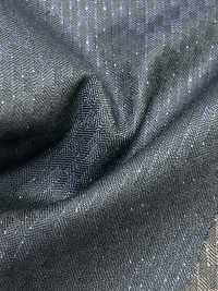 LA6511-NV Made In Japan Silk Lame Wool Stretch Navy Blue Stripe[Textile] HOSOI SYOJI Additional Images