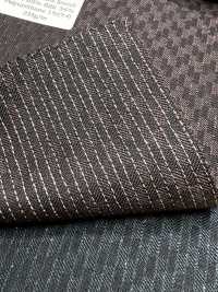 LA6511-BR Japanese-made Silk Lame Wool Stretch Brown Stripe[Textile] HOSOI SYOJI Additional Images