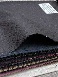 LA6511-BR Japanese-made Silk Lame Wool Stretch Brown Stripe[Textile] HOSOI SYOJI Additional Images
