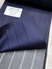 SK6521-NV Japanese-made Silk Wool Stretch Brown Stripe[Textile] HOSOI SYOJI Additional Images