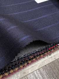 SK6521-NV Japanese-made Silk Wool Stretch Brown Stripe[Textile] HOSOI SYOJI Additional Images