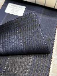 SK6531-NV Made In Japan Silk Wool Stretch Navy Blue Check[Textile] HOSOI SYOJI Additional Images