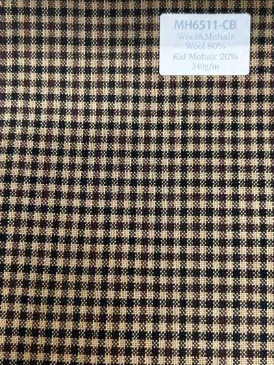 Standard Japanese-made Wool Mohair Worsted (Tonic Style) Camel Brown Check