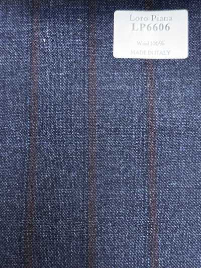 LP6606 Loro Piana Navy Blue × Red Stripe