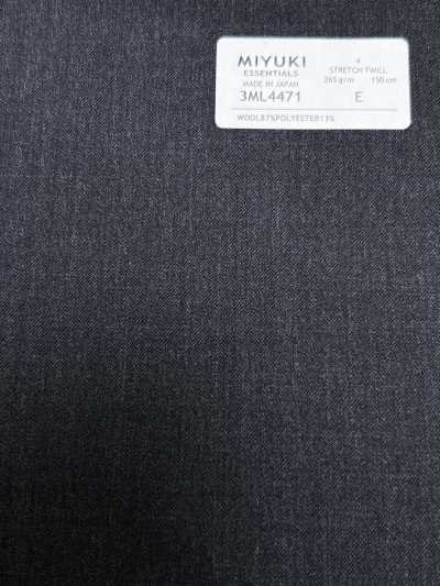 26AW MIYUKI ESSENTIALS STRETCH TWILL Charcoal Gray Solid