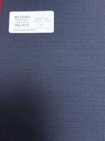 26AW MIYUKI Textile ESSENTIALS Stretch Twill Navy Stripe