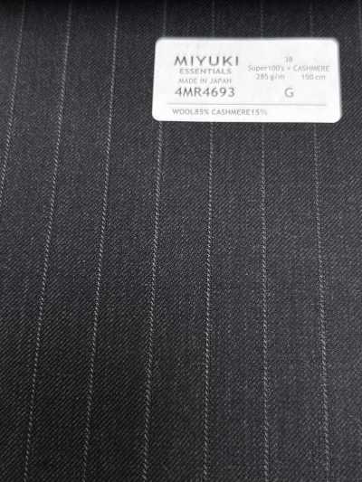 26AW Super100's × Cashmere Charcoal Heaven Gray Stripe