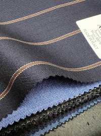 AR6551 ARISTON Super130's Navy Blue × Brown Stripe[Fabric] HOSOI SYOJI Additional Images