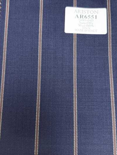 AR6551 ARISTON Super130's Navy Blue × Brown Stripe