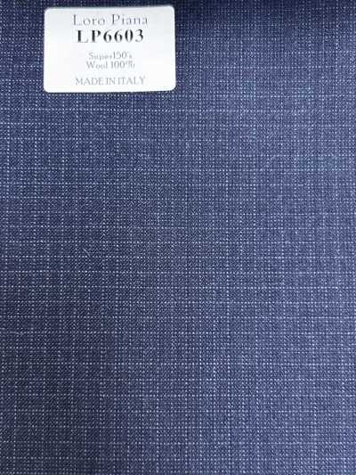 LP6603 Loro Piana Super150's Navy Blue Check