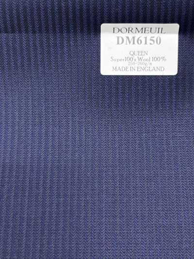 DM6150 DORMEUIL QUEEN Super100's Navy Blue Stripe