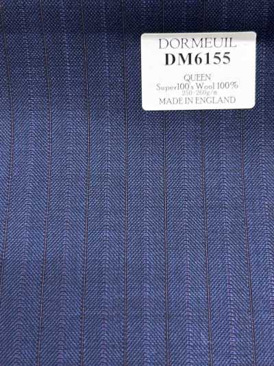 DM6155 DORMEUIL QUEEN Super100's Navy Blue × Brown Stripe