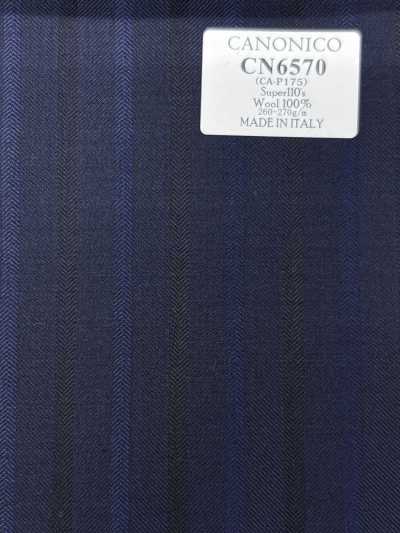 CN6570 CANONICO Super110's Navy Blue Stripe
