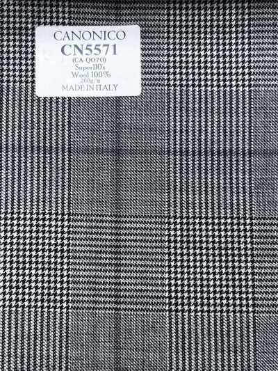 CN5571 CANONICO Super110's Light Gray X Purple Check