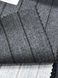 CN5583 CANONICO Super 110's Gray X Brown Stripe[Fabric] HOSOI SYOJI Additional Images