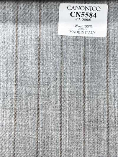 CN5584 CANONICO Super110's Light Gray X Beige Stripe