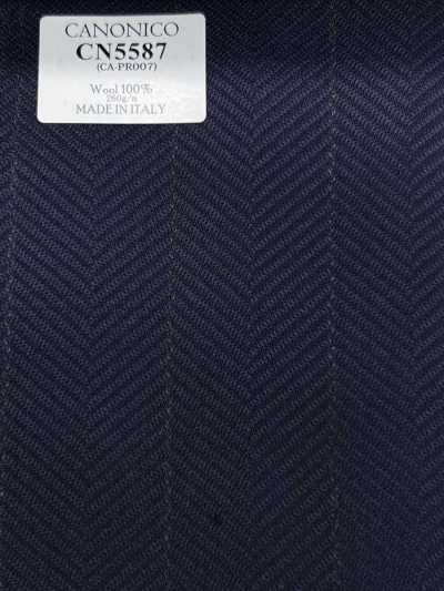 CN5587 CANONICO Super110's Navy Blue Check