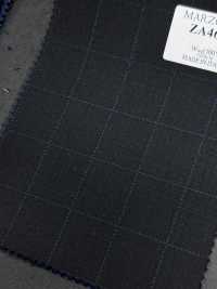 ZA4641 MARZOTTO Super110's Black X Blue Embroidered Check[Textile] HOSOI SYOJI Additional Images