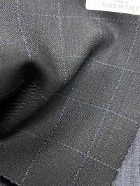 ZA4641 MARZOTTO Super110's Black X Blue Embroidered Check[Textile] HOSOI SYOJI Additional Images
