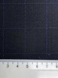 ZA4641 MARZOTTO Super110's Black X Blue Embroidered Check[Textile] HOSOI SYOJI Additional Images
