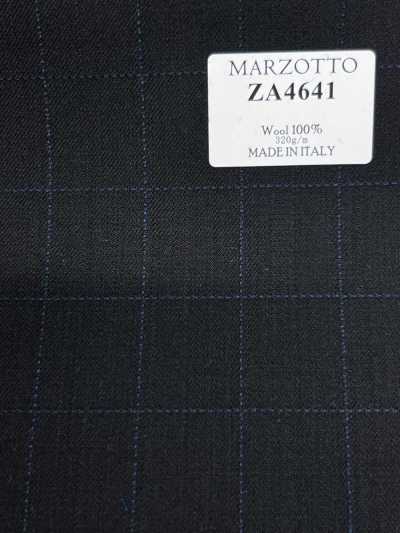 ZA4641 MARZOTTO Super110's Black X Blue Embroidered Check