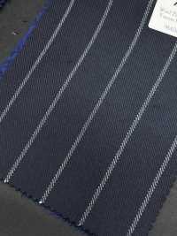 ZA4650 Lana Vergine Pettinata Navy Blue × White Stripe[Textile] HOSOI SYOJI Additional Images