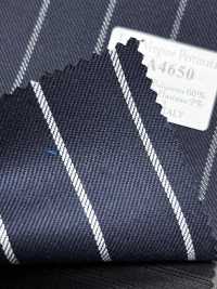 ZA4650 Lana Vergine Pettinata Navy Blue × White Stripe[Textile] HOSOI SYOJI Additional Images