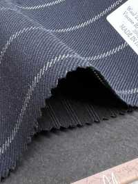 ZA4650 Lana Vergine Pettinata Navy Blue × White Stripe[Textile] HOSOI SYOJI Additional Images