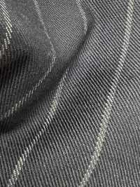 ZA4650 Lana Vergine Pettinata Navy Blue × White Stripe[Textile] HOSOI SYOJI Additional Images
