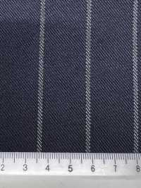ZA4650 Lana Vergine Pettinata Navy Blue × White Stripe[Textile] HOSOI SYOJI Additional Images