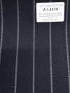 ZA4650 Lana Vergine Pettinata Navy Blue × White Stripe