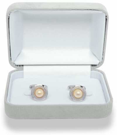3003 Sterling Silver White Pearl Cufflinks