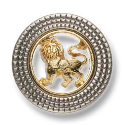 Japanese-made Metal Button For Suits And Jackets, Lion Design, Gold/Silver