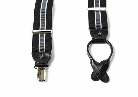 AT-2266-BK Albert Thurston Suspenders Striped 35MM Black[Formal Accessories] ALBERT THURSTON Sub Photo
